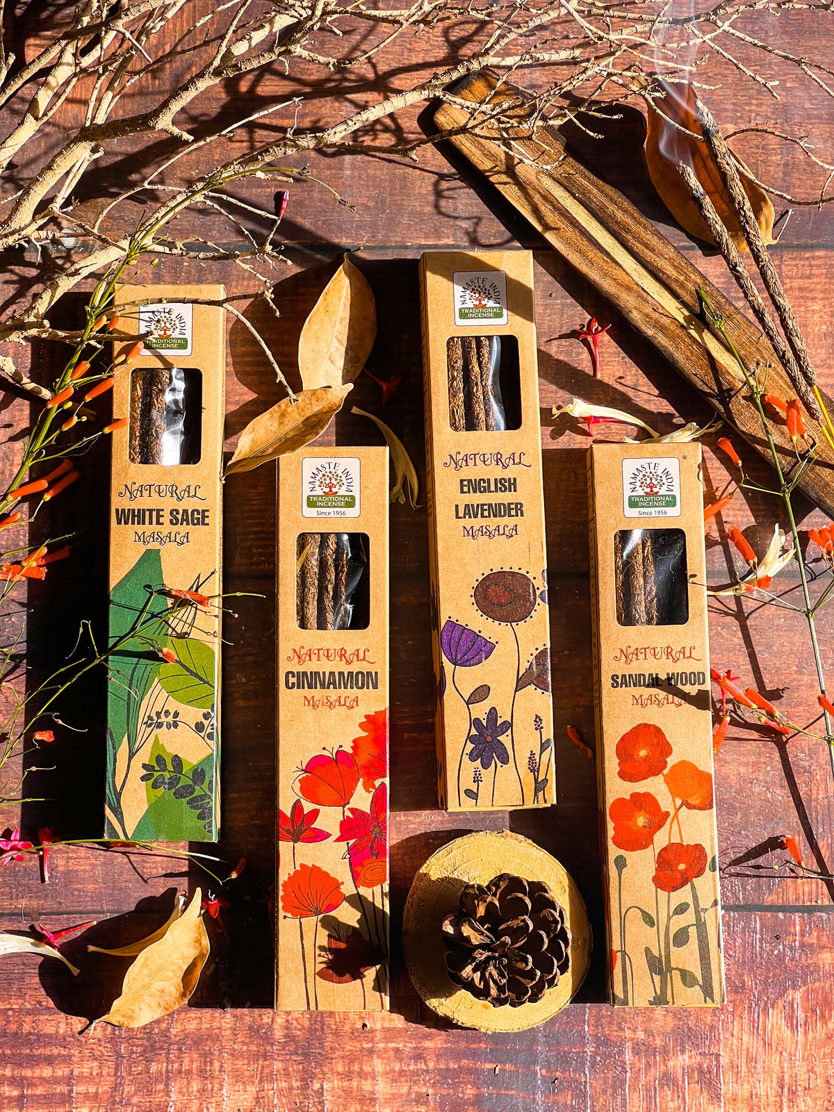 Incense sticks and agarbatti assortment by Namaste India